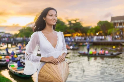 Asian Woman White Dress