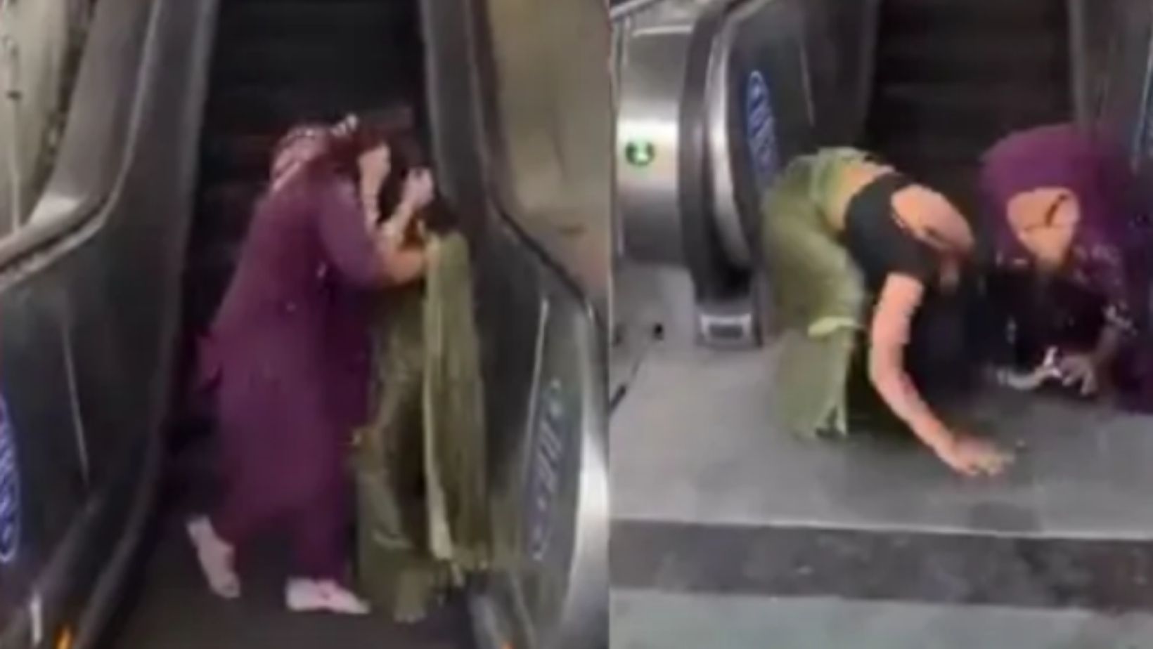 Delhi Metro Outside Women Fight Viral Video 2026